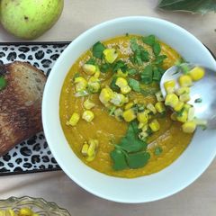 A picture of Pumpkin Corn Soup.