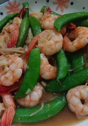รูปของ กุ้งผัดถั่วลันเตา