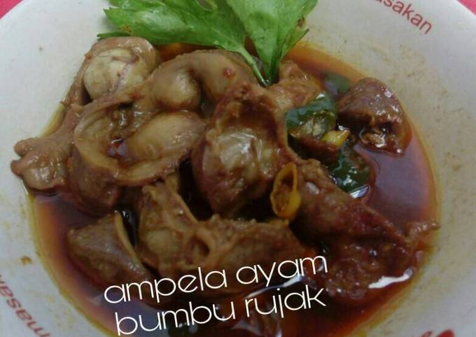 Resep Ampela ayam bumbu rujak Anti Gagal