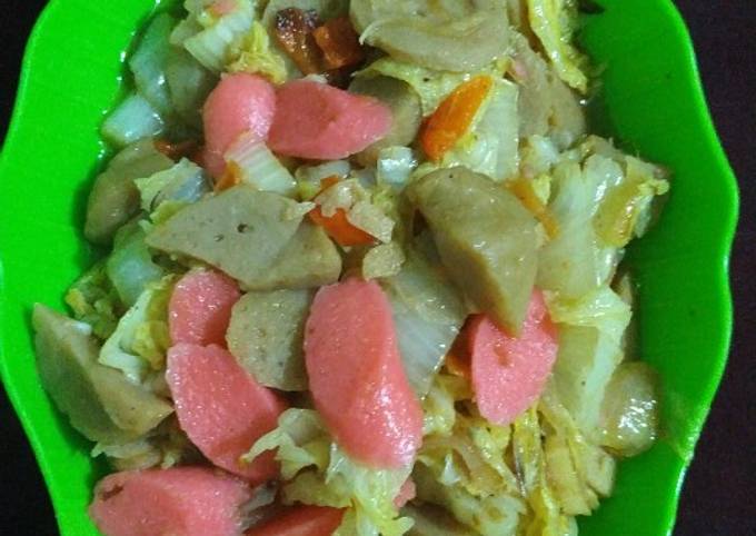 Resep Tumis Sawi Putih Sosis Dan Baso Oleh Bunda Syahira Cookpad