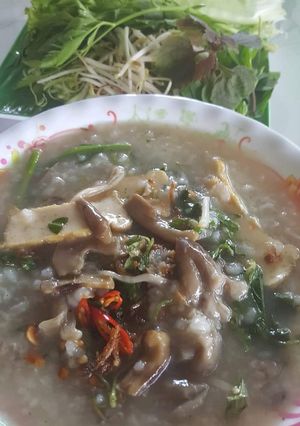 Hình của món Cháo nấm tràm.
