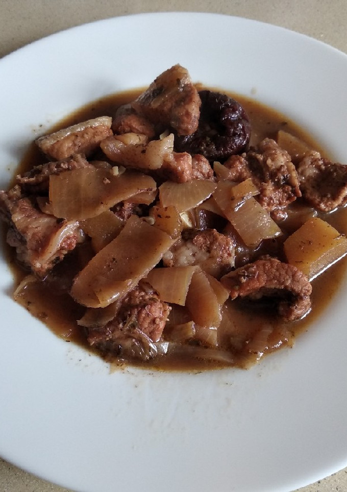 Una foto de Carne macerada con manzana