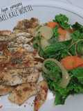 Ayam panggang dan tumis kale