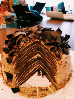 Foto resep Dark Chocolate Mille Crepes with Cream Cheese