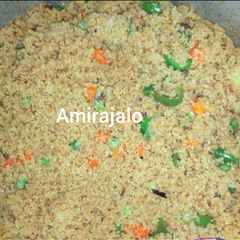 A picture of Veggie fried couscous.