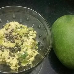 A picture of Raw mango Chnadal chutney.