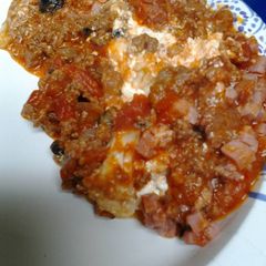 A picture of Meaty cauliflower casserole.