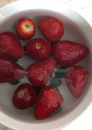 Una foto de Batido de frutilla
