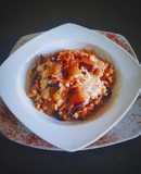 Orzo risottato al radicchio fonduta di parmigiano e cacao
