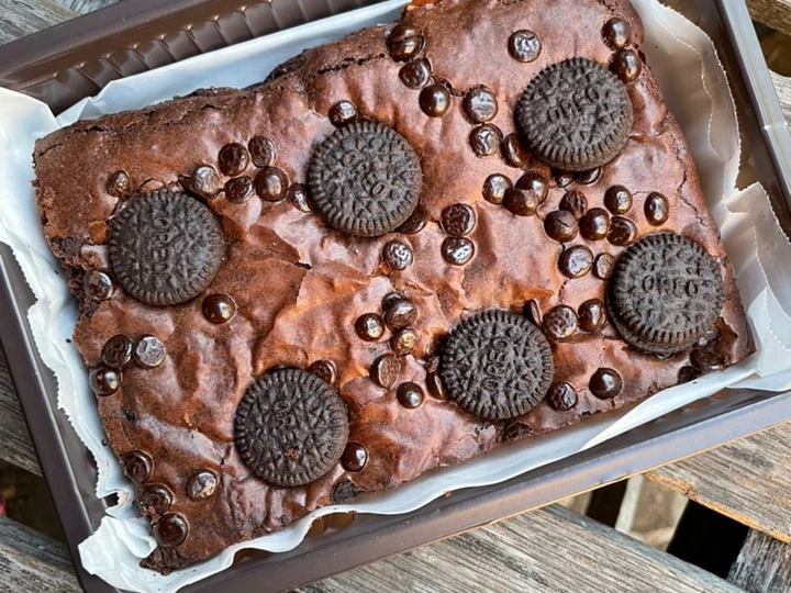 Cara Gampang Membikin Resep Fudgy brownies panggang shiny crust yang Bisa Manjain Lidah Anti Ribet, Mantap