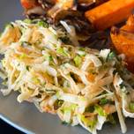 Healthy light Kohlrabi, carrot and coriander coleslaw