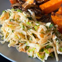A picture of Healthy light Kohlrabi, carrot and coriander coleslaw.
