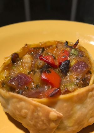Una foto de Verdurnadas a la oriental (tartines vegetales)