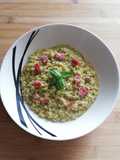 418 * Risotto crema di zucchine, basilico e pancetta🍚🥒🌿🥓