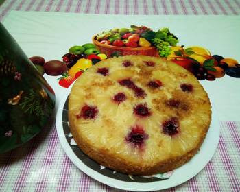 Easy Fast Cooking Pineapple Raspberry Upside Down Cake Home Style