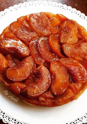 A picture of Peach and Rosemary Tatin.