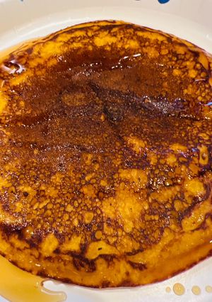 A picture of Nutmeg ~ Pumpkin 🎃 Pancakes 🥞.