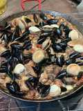 Disco de mariscos y carnes
