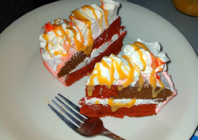 Red velvet and chocolate sponge cake