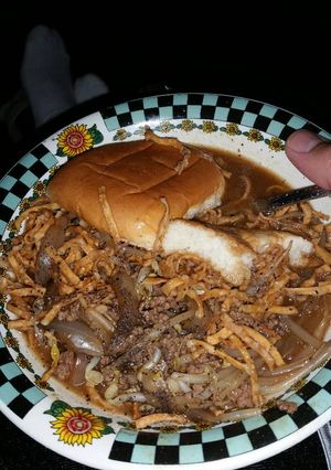 A picture of Fall River Chow Mein Sandwich.