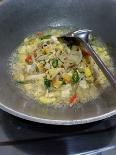 Foto resep Tumis jamur tahu telur / cabe hijau