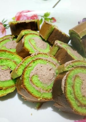 Foto resep Bolu gulung pandan ekonomis