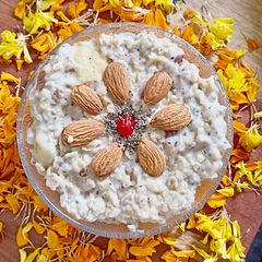 Healthy Chia Seeds, Almonds, banana and Oats Pudding : 10 minutes Power breakfast on the go A picture of Healthy Chia Seeds, Almonds, banana and Oats Pudding : 10 minutes Power breakfast on the go.