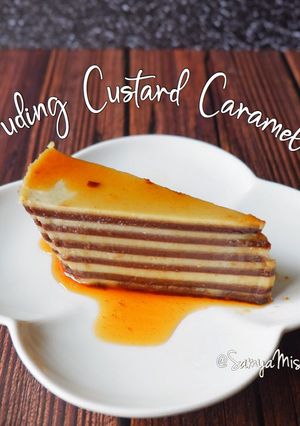 Foto resep Puding Custard Lapis Caramel