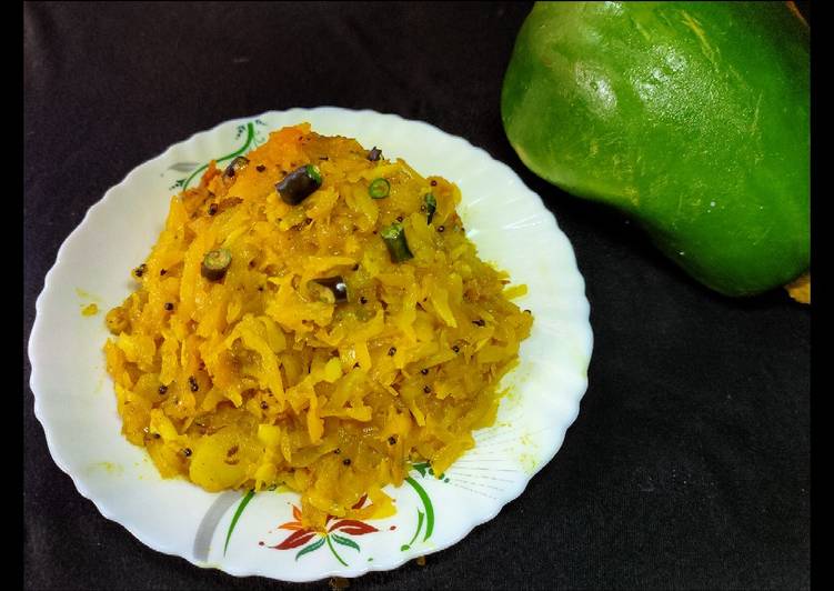 Raw papaya Bhaji