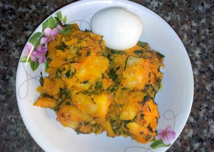 Recipe of Any-night-of-the-week Porriage yam with vegetable and boiled egg