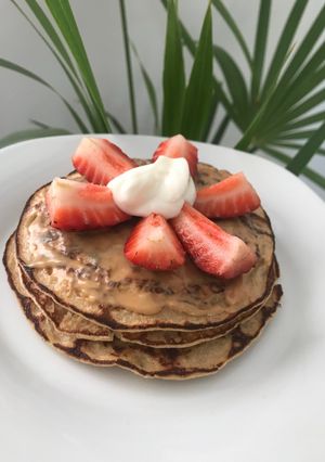 Una foto de Pancakes de plátano y canela