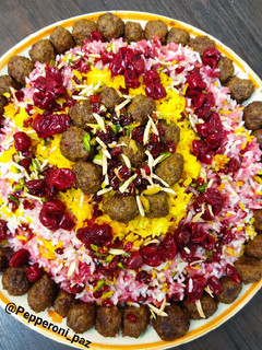 عکسی از دستور آلبالو پلو با گوشت قلقلی 🍒
