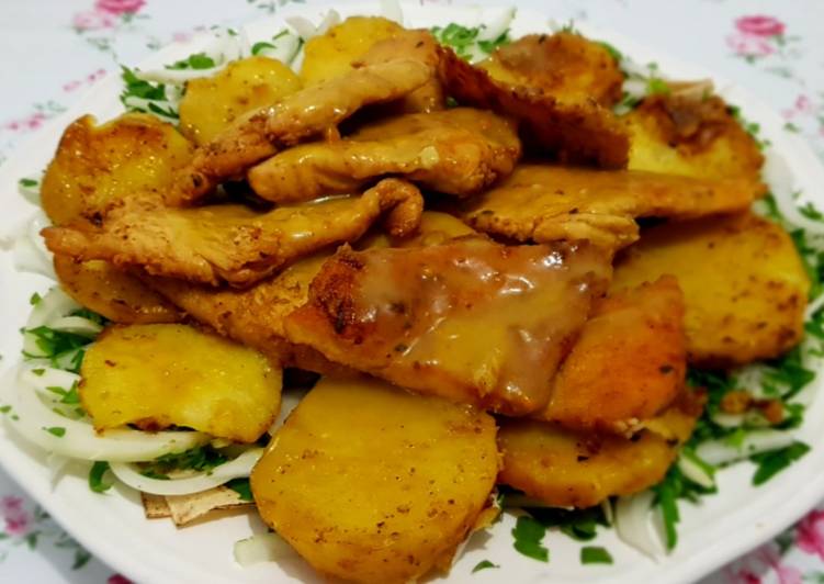 Healthy Recipe of Smoked Chicken Breasts with Grilled Smoked Potatoes. #mycookbook