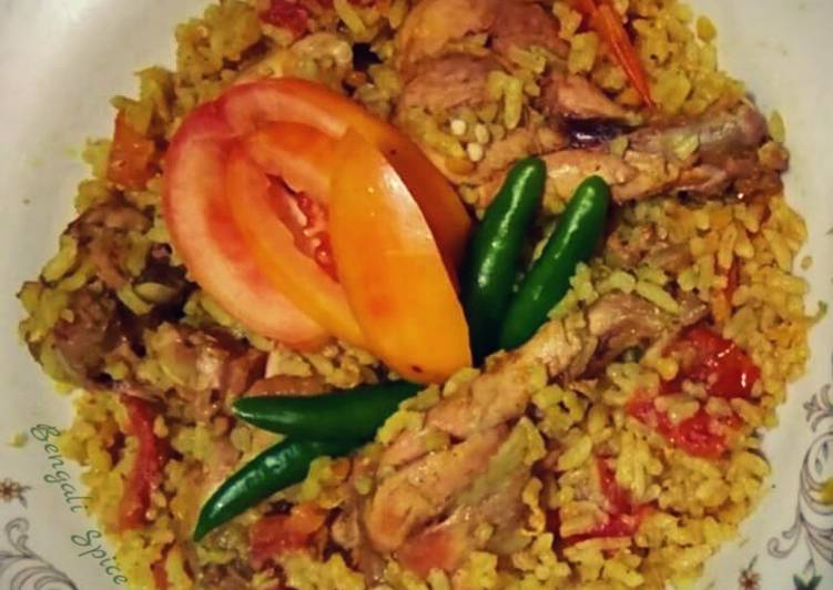Simple Way to Prepare Any-night-of-the-week 1 pot Jhatpat Chicken Khichri with Lentil