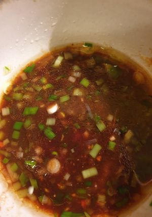Hình của món Nước sốt bánh tráng trộn.