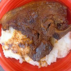 A picture of Pap and steak.