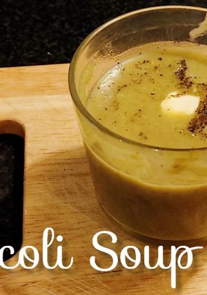 A picture of I had Broccoli Soup in my lunch, what about you?? 🧿 😊 🌻.