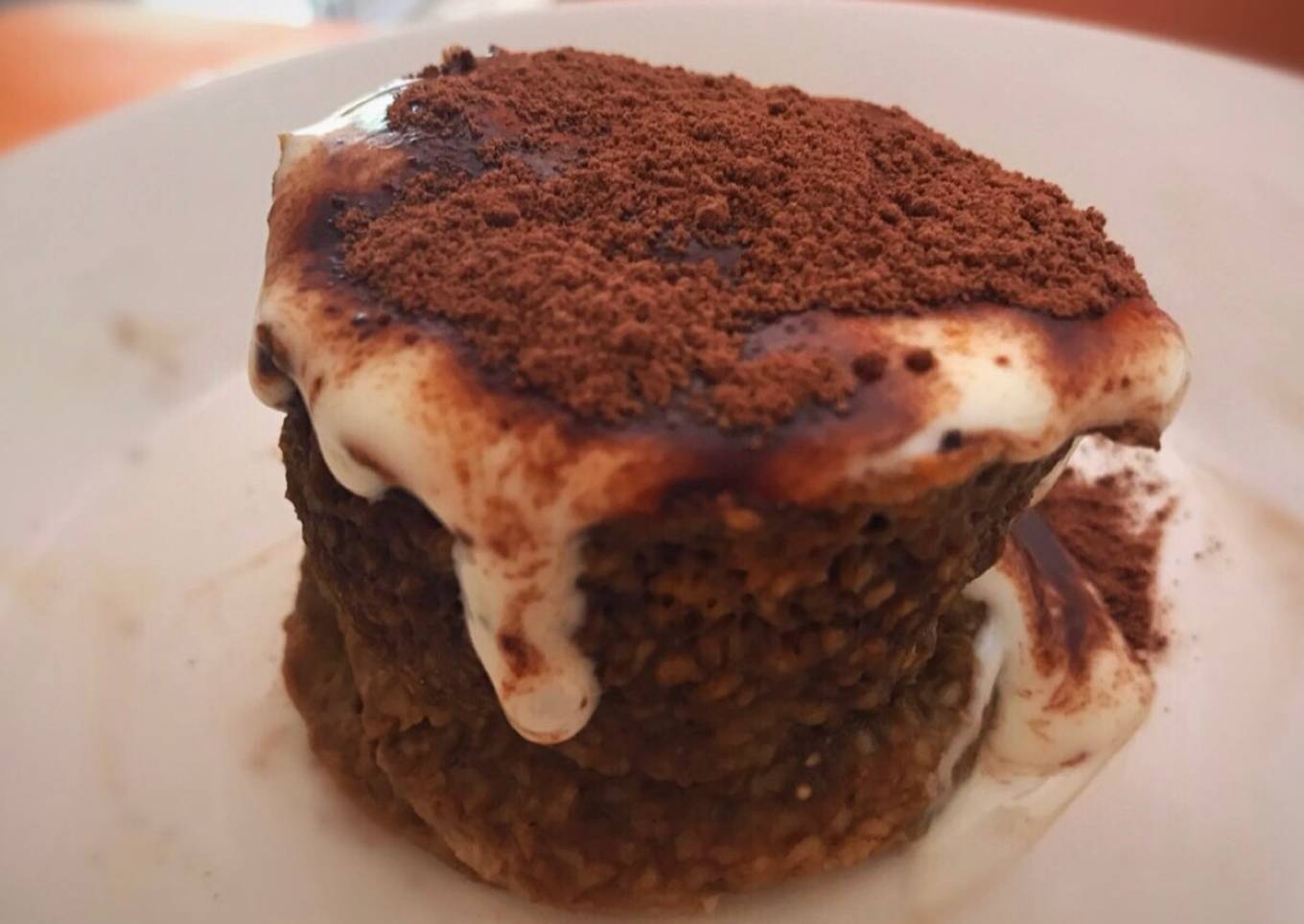 Mug cake de café y avena light (tiramisú) en 1 minuto