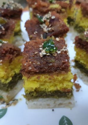 A picture of Rainbow Dhokla.