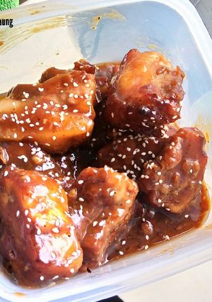 A picture of Garlic Marmite Honey Pork Belly.