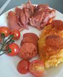 Codillo con chorizo y puré