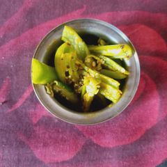 A picture of Green chilli pickle.