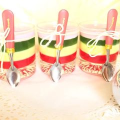 A picture of Colourful Layered Custard Jelly.