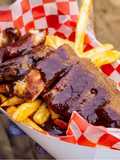 Ribs de cerdo con salsa BBQ