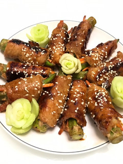 👩🏻‍🍳秋葵豬肉串燒 的食譜成品照片
