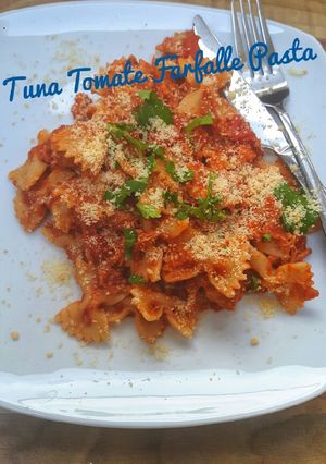Foto resep Tuna Tomate Farfalle Pasta