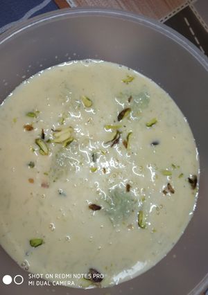 A picture of Lauki Rasmalai.
