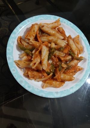 A picture of Penne Arrabbiata.