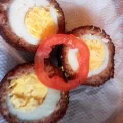 A picture of Scotched eggs.