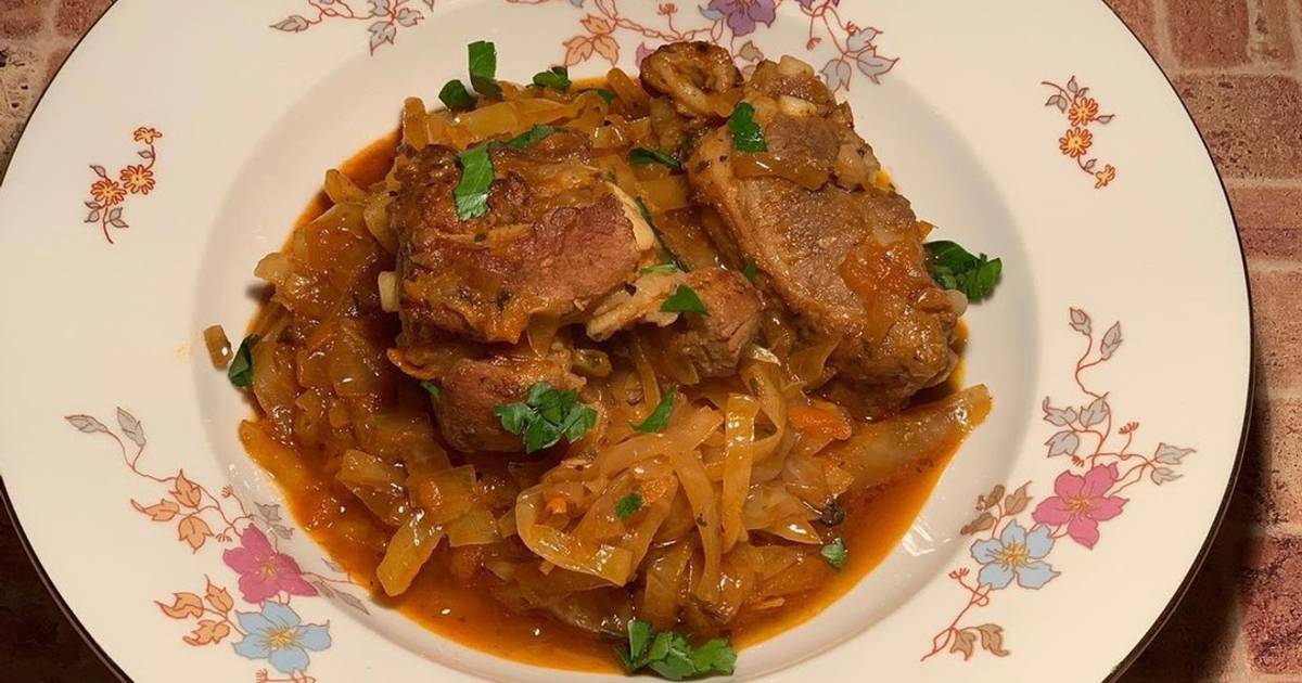 Тушёная капуста с мясом в кастрюле - пошаговый рецепт с фото на Повар.ру